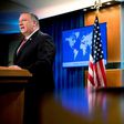 US Secretary of State Mike Pompeo speaks during a news conference at the State Department