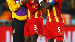 Asamoah Gyan could not hold back the tears after missing the penalty against Uruguay at the 2010 FIFA World Cup tournament