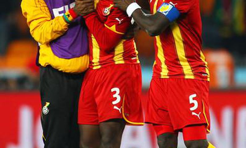 Asamoah Gyan could not hold back the tears after missing the penalty against Uruguay at the 2010 FIFA World Cup tournament