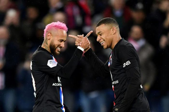 PSG players Neymar (left) and Kylian Mbappe are the two most valuable players in a depressed transfer market, according to KPMG