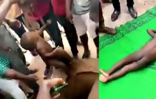 Little child escaped death narrowly after falling into a deep open well (video)