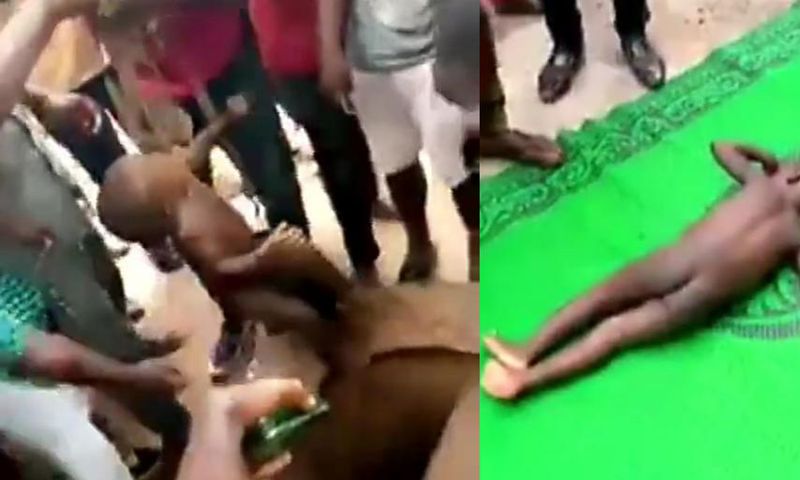 Little child escaped death narrowly after falling into a deep open well (video)