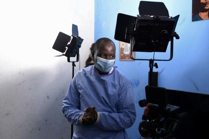 Alioune Thiam, who plays Dr. Diouf in a Senegalese TV show, 'The Virus'