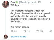 Mother hires men to rape and humble daughter for exposing sexually abusive stepfather
