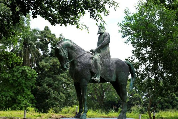 The statue of the former King of Belgium Leopold II stands in the Mont-Ngaliema Park in the Congolese capital