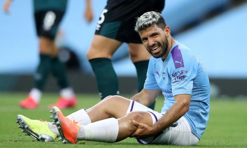 Manchester City striker Sergio Aguero suffered a knee injury against Burnley