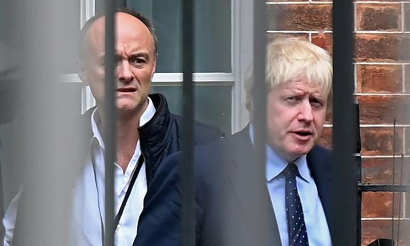 Boris Johnson's top adviser Dominic Cummings (left) is under fire for breaking lockdown rules