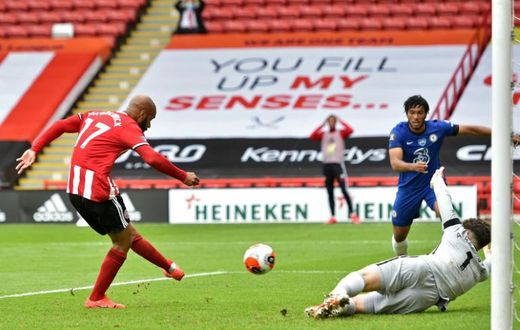 Sheffield United striker David McGoldrick scored in the win over Chelsea