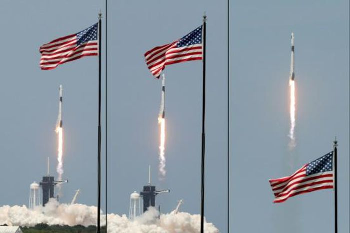 The SpaceX Falcon 9 rocket carrying the Crew Dragon spacecraft lifts off from Florida on May 30, 2020, underlining the US's new space ambitions
