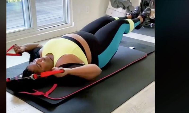 Lizzo Rocks At-Home Workout