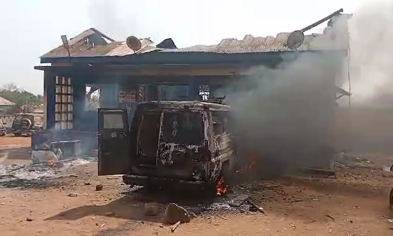 Ejura Police station set ablaze