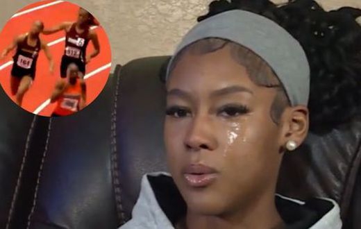 High school runner emotionally speaks after backlash for hitting girl with baton
