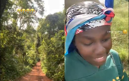 Female teacher travels through thick forest to risky school