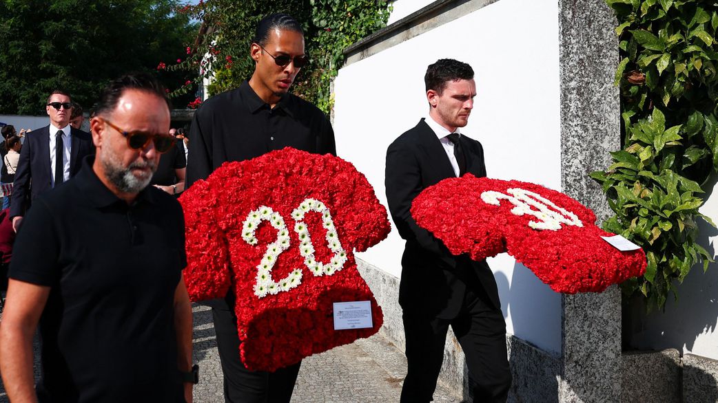 Virgil van Dijk at Jota's funeral