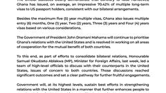 Government responds to new US visa restrictions on Ghanaians