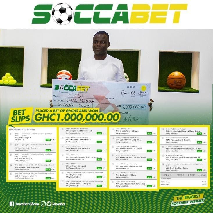 Soccabet GHc1,000,000 winner