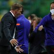 Leipzig head coach Julian Nagelsmann celebrates his team's stunning Champions League quarter-final win over Atletico Madrid.