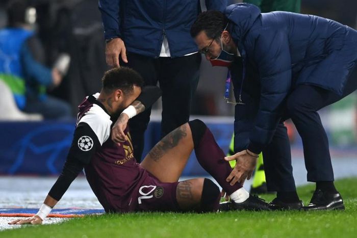 Neymar was forced off during the first half of PSG's 2-0 Champions League win in Turkey in midweek