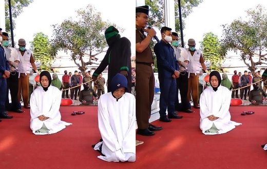 2 Indonesian women receive 100 lashes each on their backs in public for online pimping