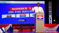 Dr. Mahamudu Bawumia speaking at a fundraising launch of the 2020 NPP campaign in Accra.