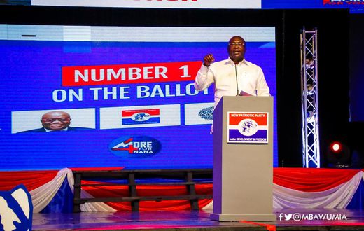 Dr. Mahamudu Bawumia speaking at a fundraising launch of the 2020 NPP campaign in Accra.