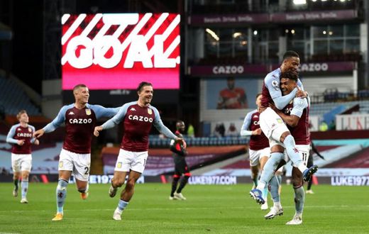 Historic hat-trick: Aston Villa's Ollie Watkins (right) scored the first hat-trick against Liverpool in a decade