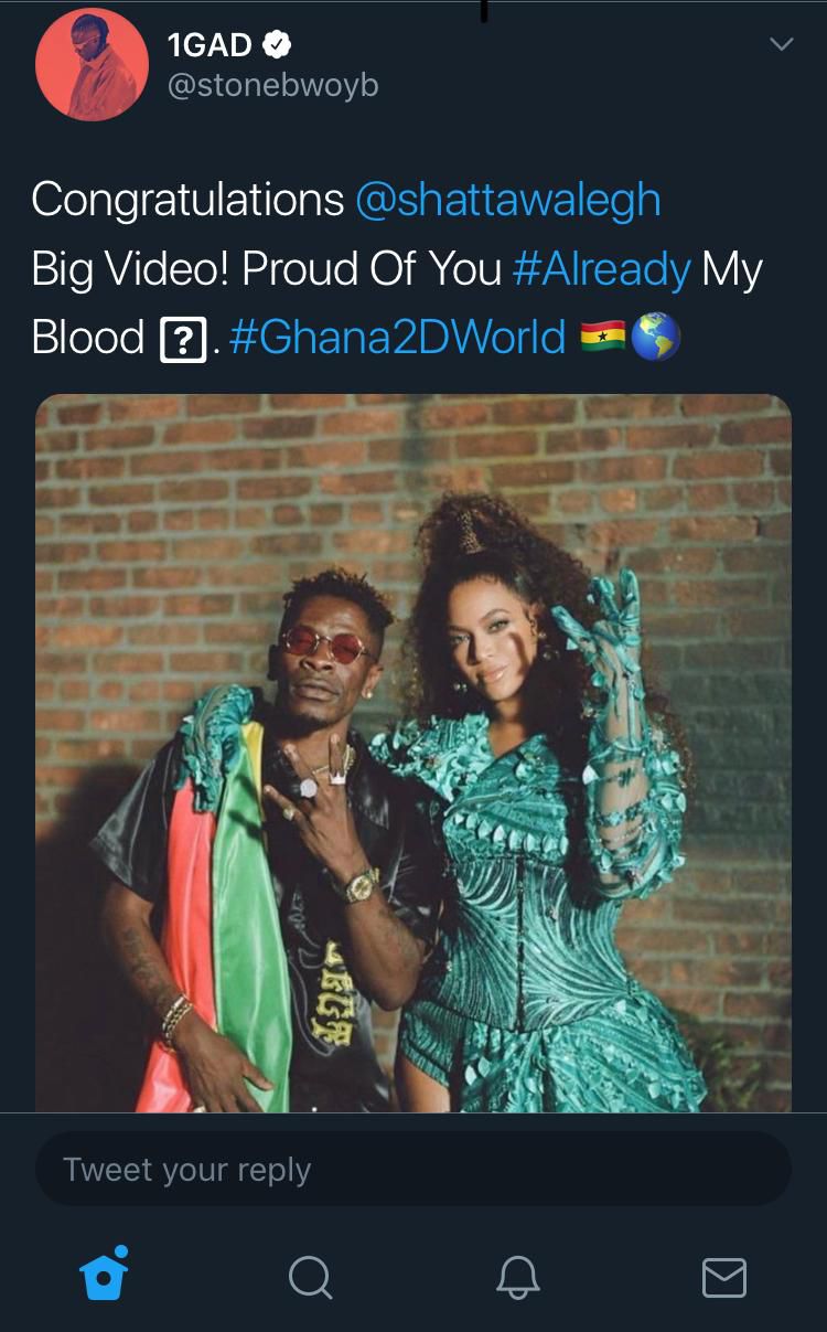 Stonebwoy congratulates Shatta Wale