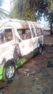 Some burnt buses at the terminal