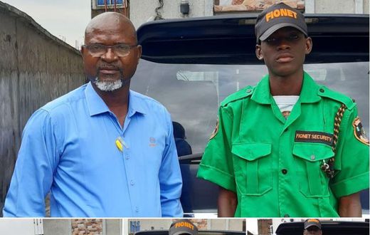Man employs son (university student) as security guard in his company