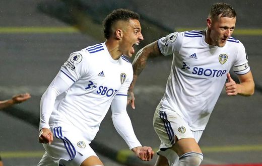 Rodrigoal: Rodrigo (left)scored his first Leeds goal after a club-record move from Valencia