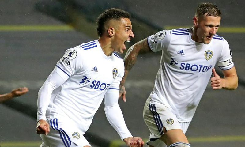 Rodrigoal: Rodrigo (left)scored his first Leeds goal after a club-record move from Valencia