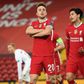 Liverpool forward Diogo Jota celebrates after his goal against Midtjylland at Anfield