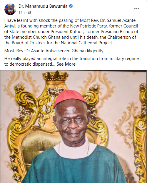 Dr. Mahamudu Bawumia's Facebook post