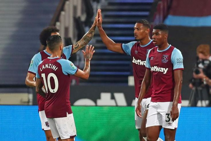 West Ham striker Sebastien Haller (2nd R) saw off Charlton in the League Cup