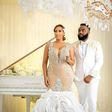 Juliet Ibrahim in wedding gown with mystery man