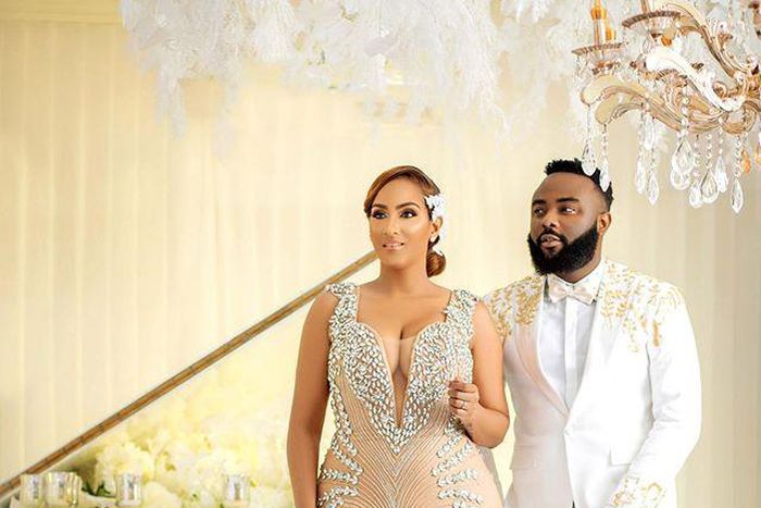 Juliet Ibrahim in wedding gown with mystery man