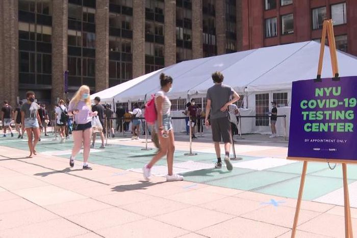 Students got tested on the campus of New York University, a mandatory step to be able to go back to in person classes on September 2