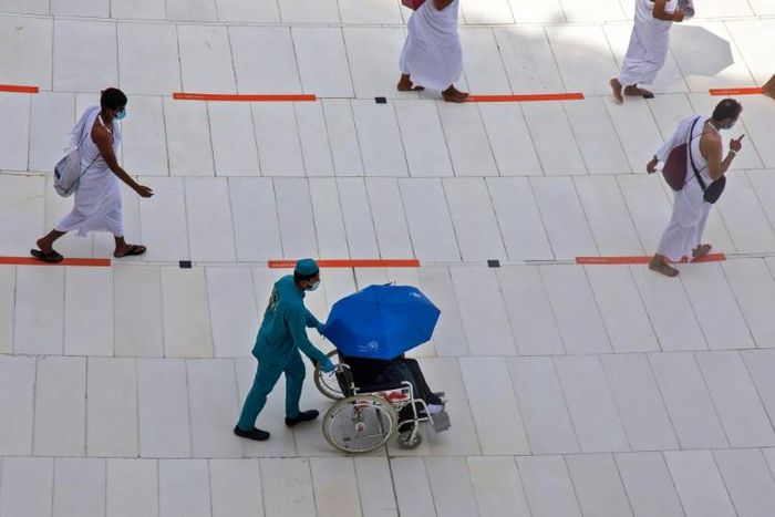 The hajj in Mecca is usually one of the world's largest religious gatherings and last year attracted 2.5 million visitors, but this year a maximum of 10,000 people will take part