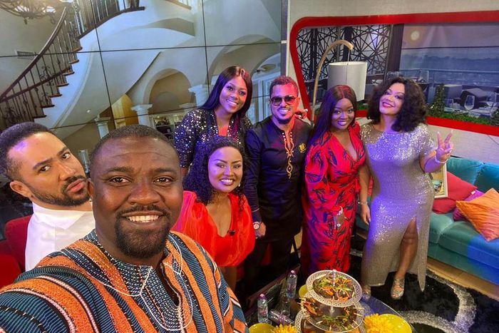 John Dumelo, Van Vicker, Yvonne Nelson, Majid Michel, Jackie Appiah, Nana Ama McBrown and Nadia Buari take selfie
