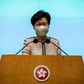 Hong Kong's Chief Executive Carrie Lam speaking to the media on September 8. She said criticism of the government would not violate any legislation