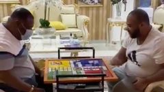 Duncan Williams playing with son Daniel Williams