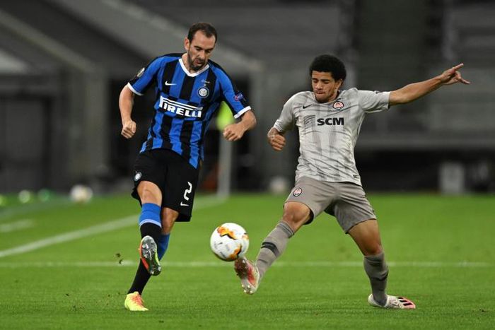 Uruguayan defender Diego Godin (L) leaves Inter Milan after one season.