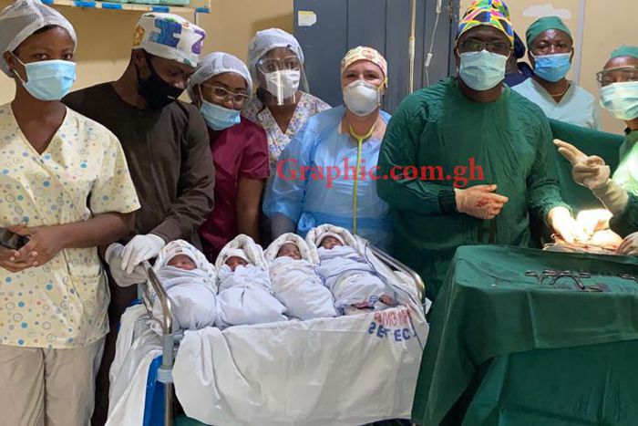 Professor Jane Naana Opoku-Agyemang rescues woman as husband vanishes after she gives birth to quadruplets