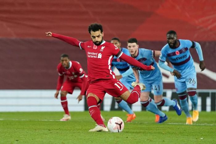 Mohamed Salah equalised for Liverpool from the penalty spot