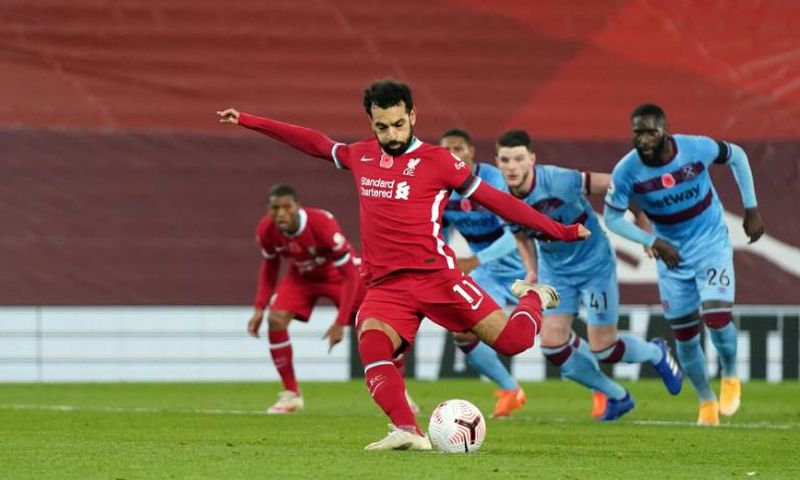 Mohamed Salah equalised for Liverpool from the penalty spot