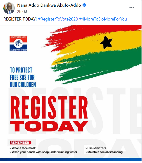 President Akufo-Addo's Facebook post