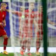 Norway's forward Erling Braut Haaland (L) celebrates scoring their second goal during the UEFA Nations League football match between Northern Ireland and Norway at Windsor Park in Belfast on September 7, 2020.