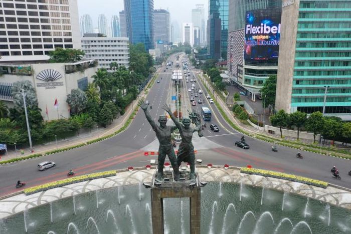 Traffic was lighter than normal in the Indonesian capital Jakarta after city authorities re-imposed a partial coronavirus lockdown to protect fragile health facilities