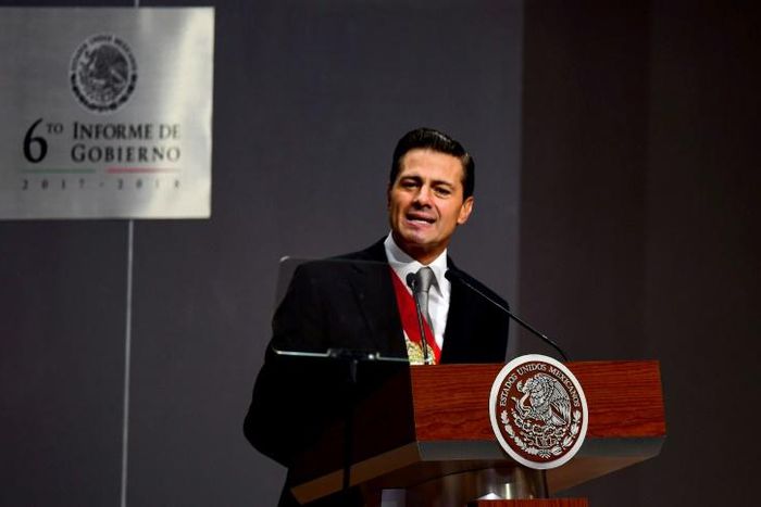 Former Mexican president Enrique Pena Nieto (pictured September 2018) allegedly accepted more than $4.4 million in bribes that were used for his 2012 presidential campaign, a former top aide has said