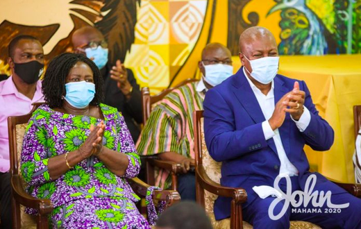 NDC presidential candidate John Mahama and running mate Prof. Naana Jane Opoku-Agyeman
